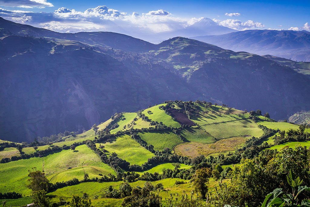 Vibrant mountain range in South America